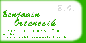 benjamin ortancsik business card